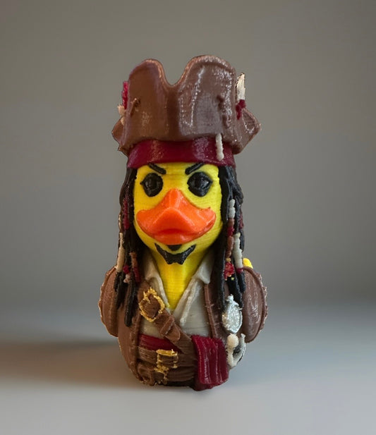 Pirates of the Caribbean Jack Sparrow 3D Printed Duck made by Reeds Rubber Ducks and Sensory Shop