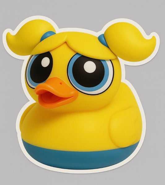 Power Puff Girls Bubbles Rubber Duck Sticker by Reed’s Rubber Ducks