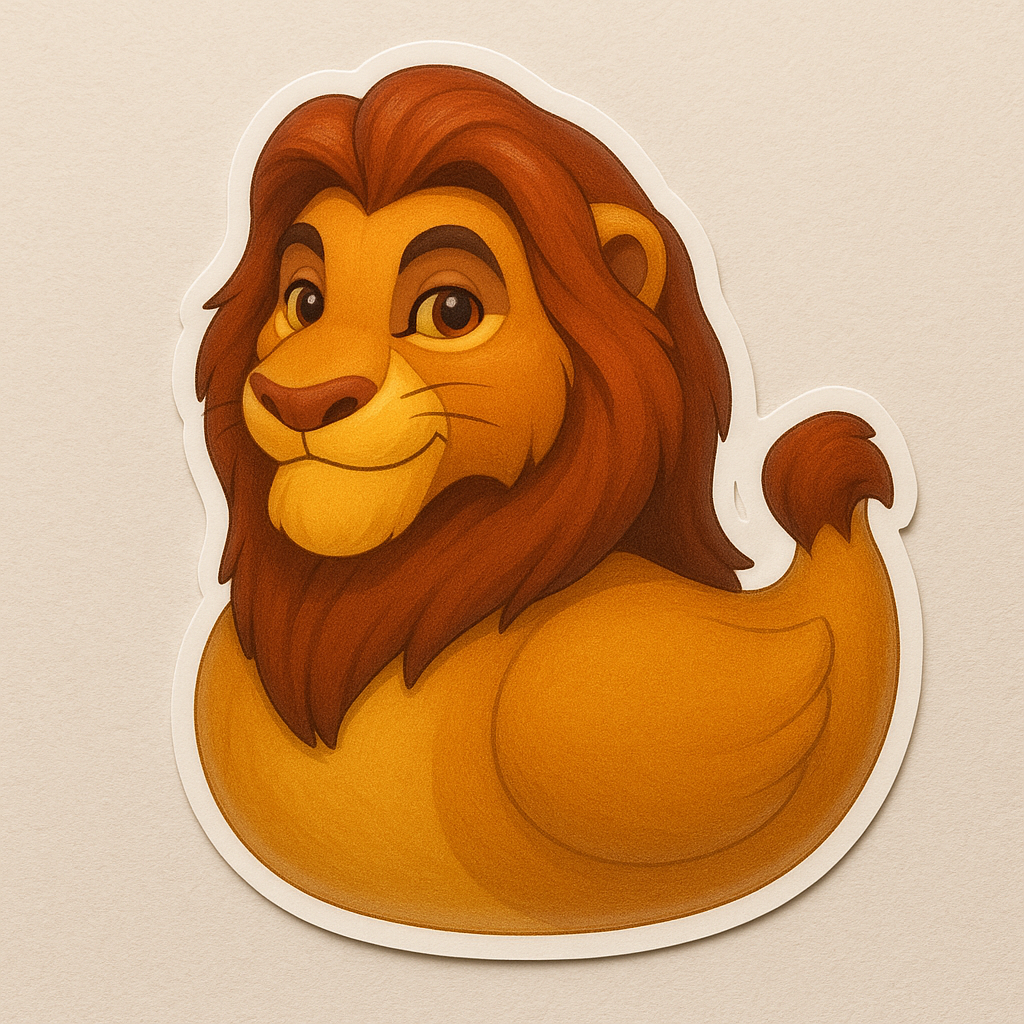Mufasa Rubber Duck Sticker by Reed’s Rubber Ducks