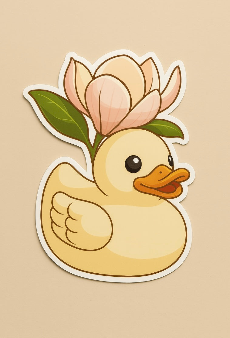 Magnolia Rubber Duck Sticker by Reed’s Rubber Ducks
