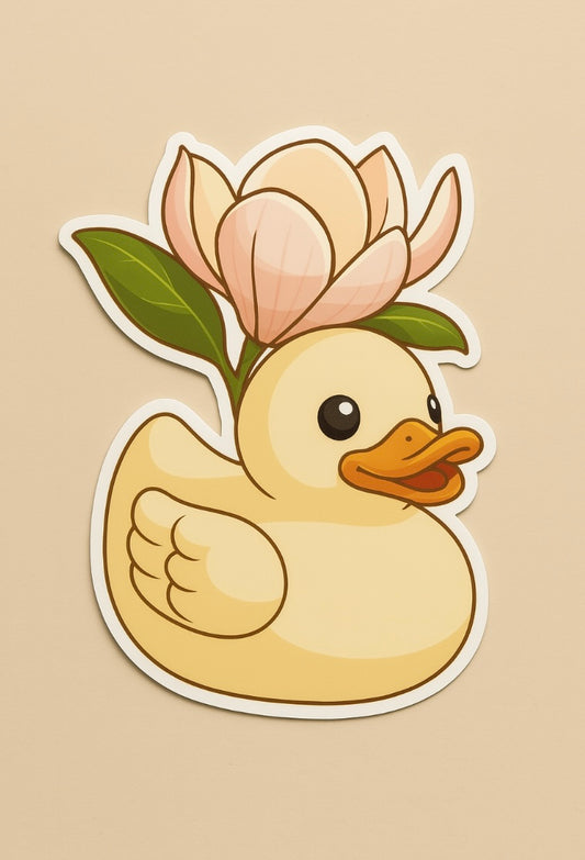 Magnolia Rubber Duck Sticker by Reed’s Rubber Ducks