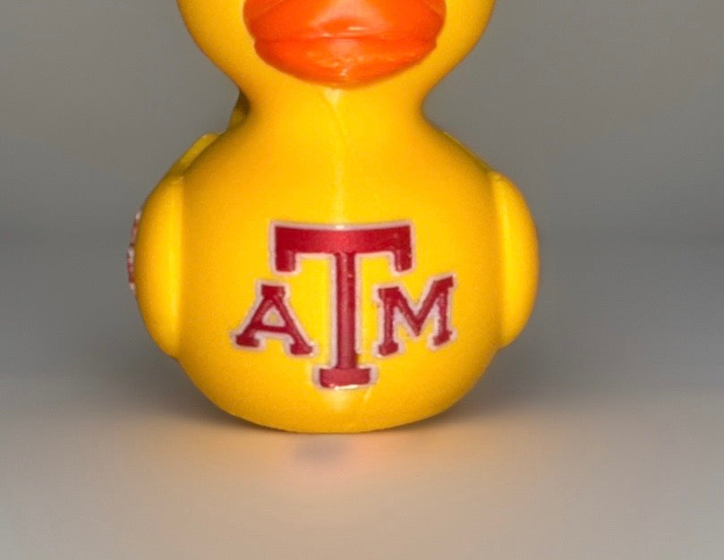 Texas A&M 3D Printed Duck made by Reeds Rubber Ducks and Sensory Shop