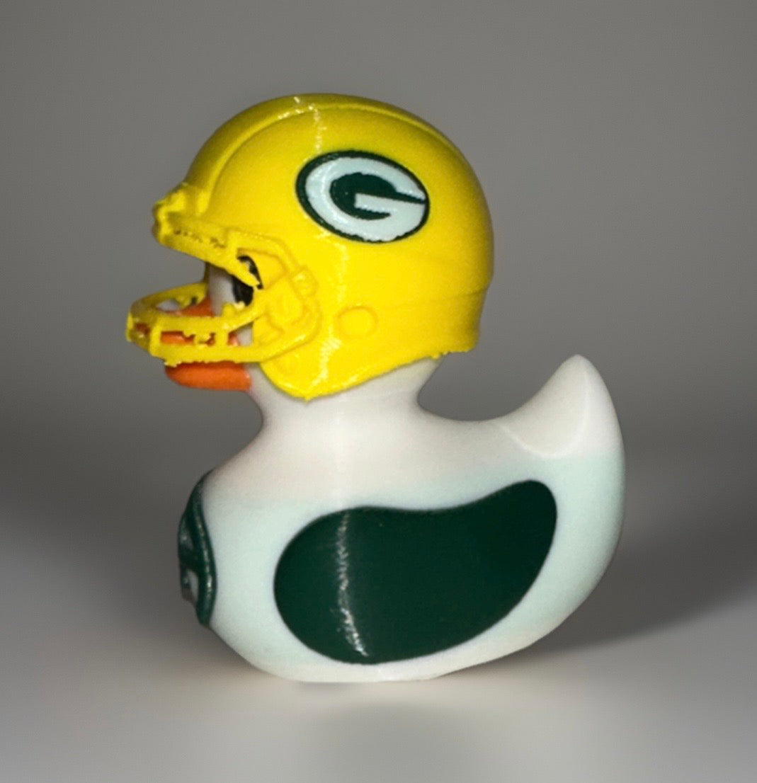 Green Bay Packers 3D Printed Duck made by Reeds Rubber Ducks and Sensory Shop