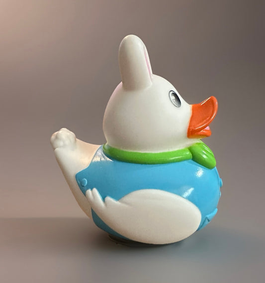 White Easter Bunny with Bow Tie Rubber Duck 3.5”