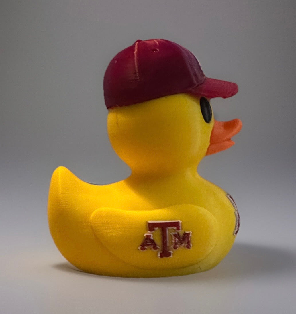 Texas A&M 3D Printed Duck made by Reeds Rubber Ducks and Sensory Shop