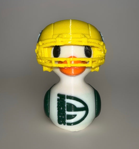 Green Bay Packers 3D Printed Duck made by Reeds Rubber Ducks and Sensory Shop