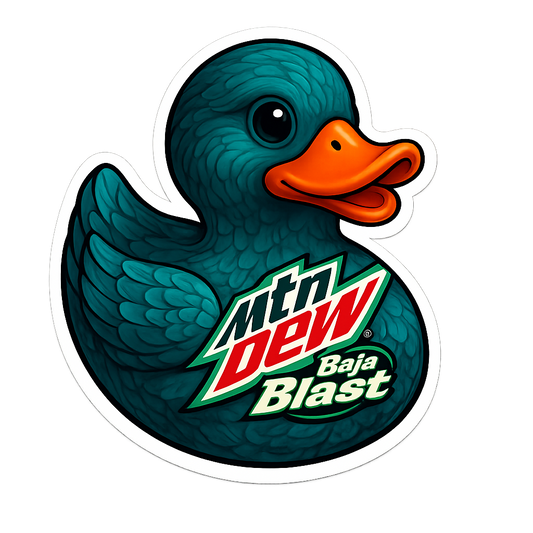 Mountain Dew Baja Blast Rubber Duck Sticker by Reed’s Rubber Ducks
