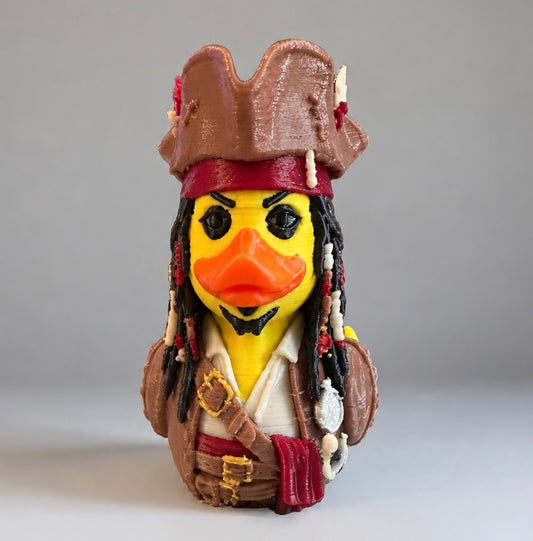 Pirates of the Caribbean Jack Sparrow 3D Printed Duck made by Reeds Rubber Ducks and Sensory Shop