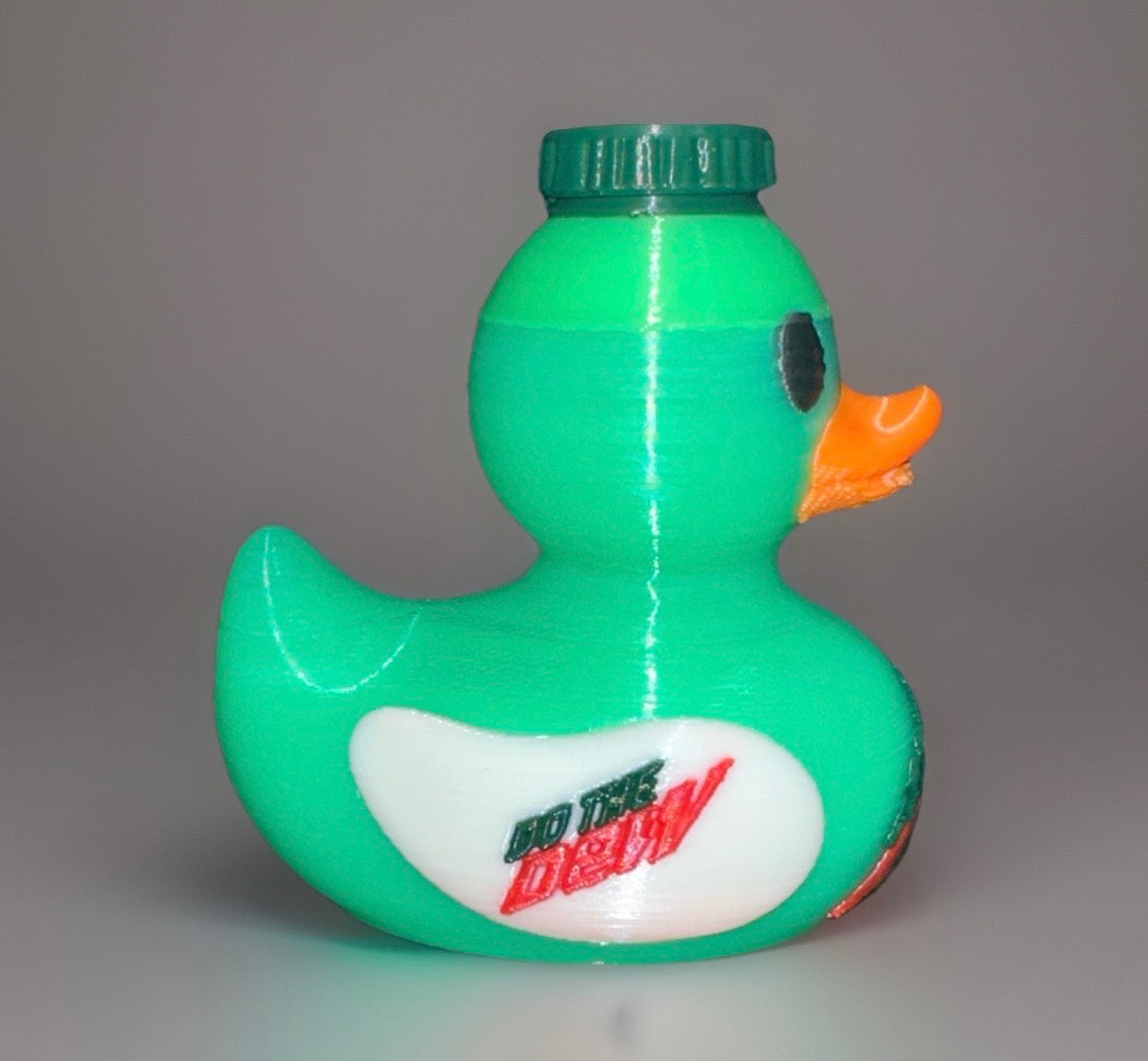 Mountain Dew 3D Printed Duck made by Reeds Rubber Ducks and Sensory Shop