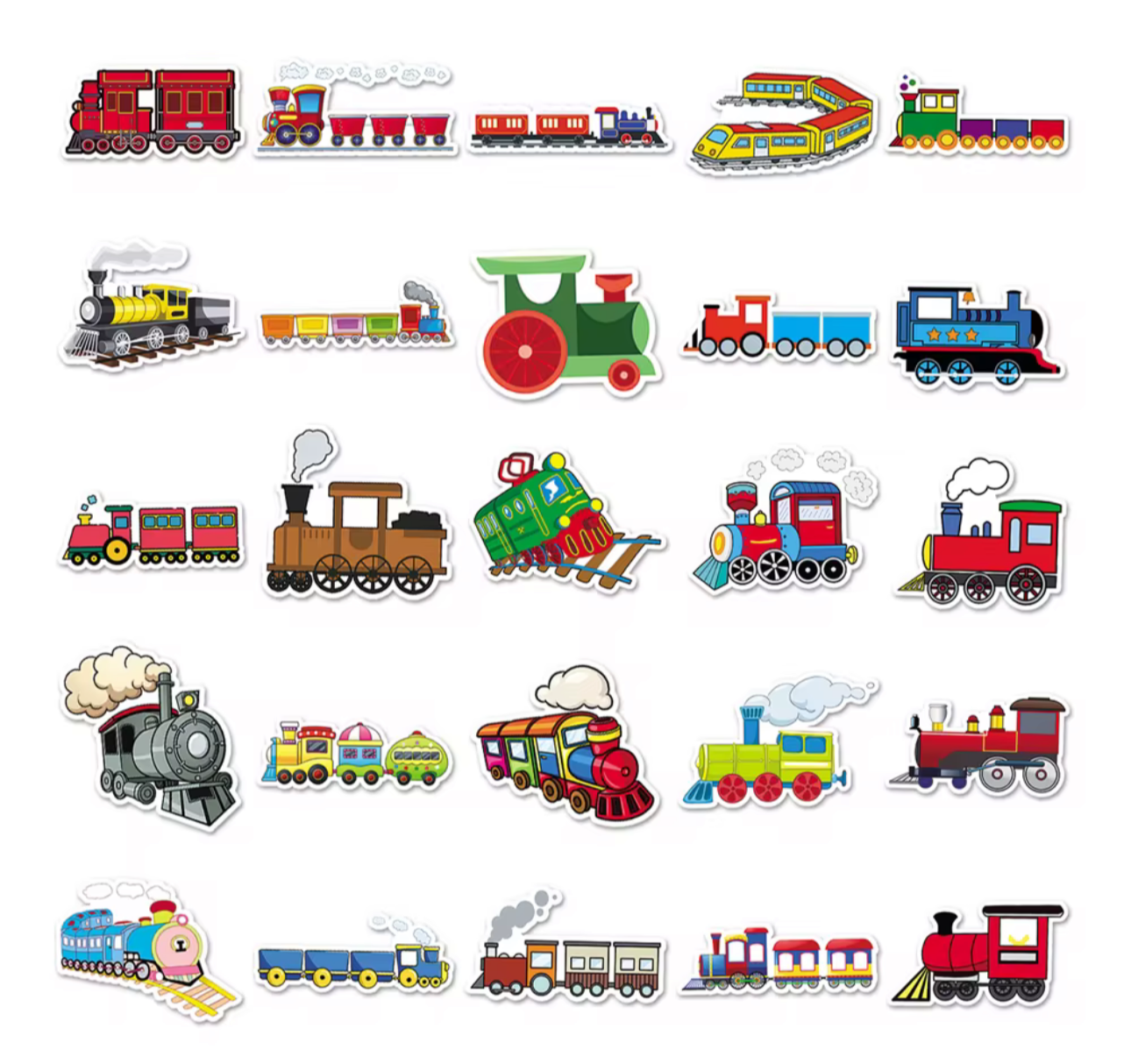 50Pcs Train Vinyl Stickers