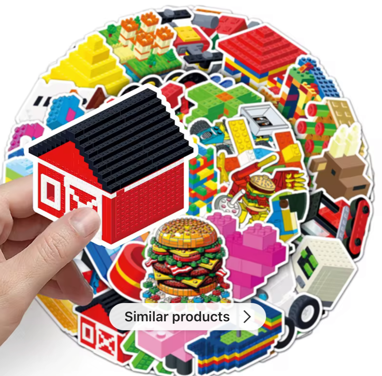 50Pcs Multi Colored Blocks Vinyl Stickers
