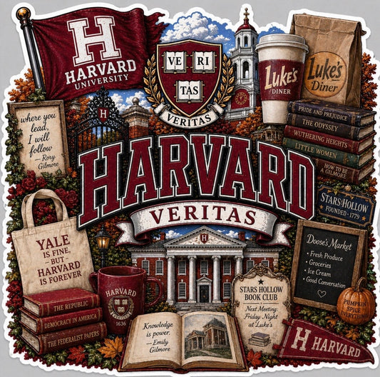 Harvard Gilmore Girls Sticker Die-cut Vinyl by Reed’s Rubber Ducks