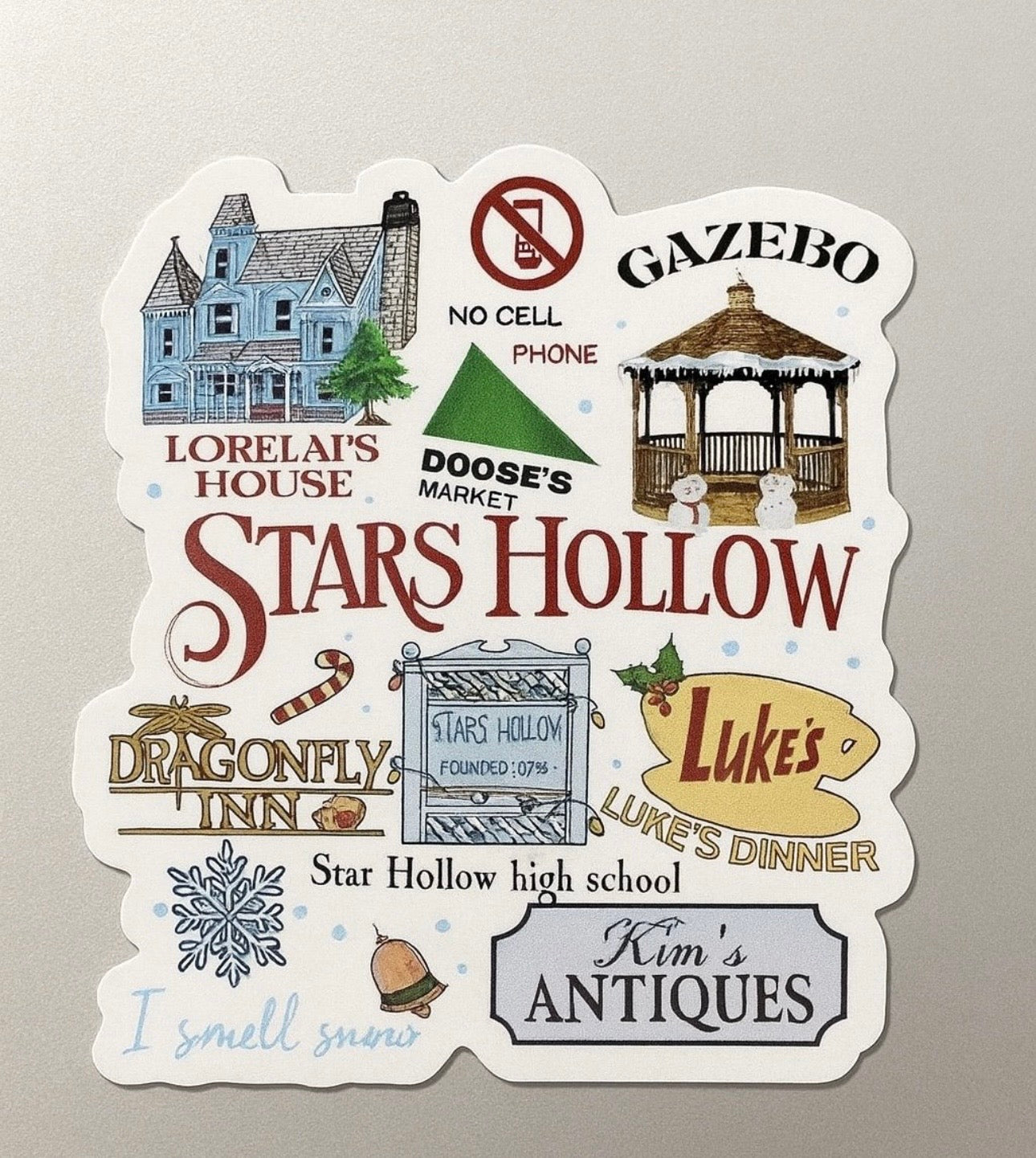 Stars Hollow Gilmore Girls Sticker Die-cut Vinyl by Reed’s Rubber Ducks
