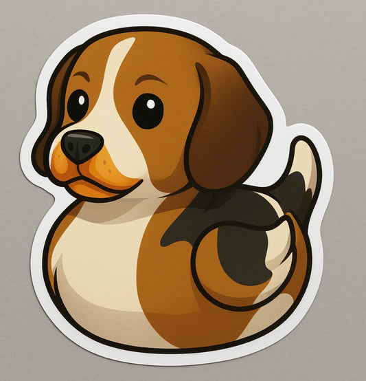 Beagle Rubber Duck Sticker by Reed’s Rubber Ducks