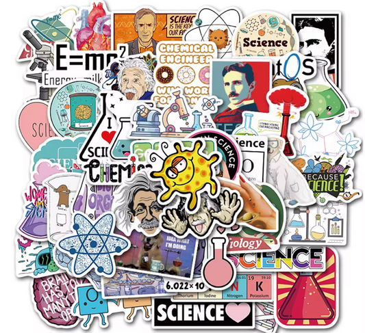 50Pcs  Science Laboratory Vinyl Stickers