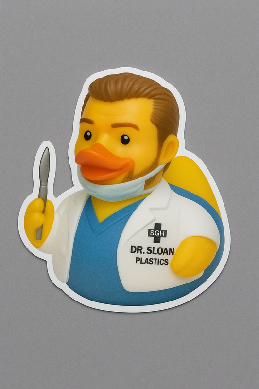 Dr. Sloan Rubber Duck Sticker by Reed’s Rubber Ducks.