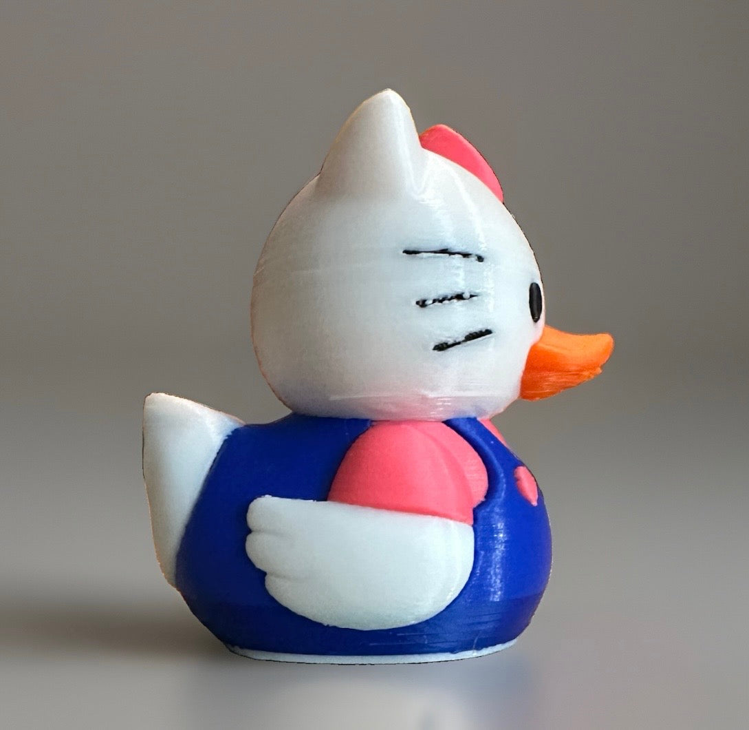 Hello Kitty 3D Printed Duck made by Reeds Rubber Ducks and Sensory Shop