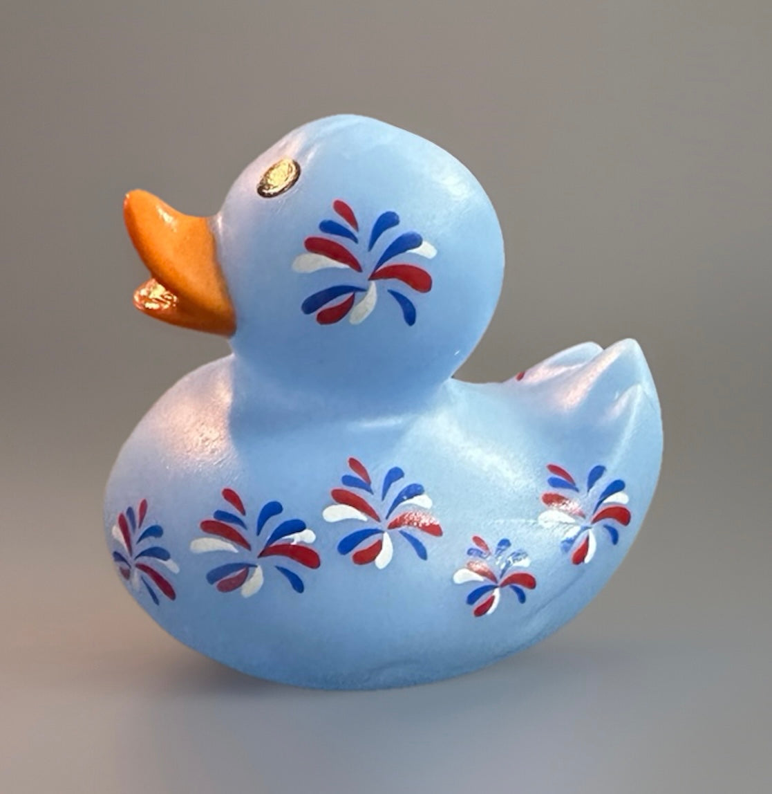 Light Blue Patriotic Rubber Duck 2”