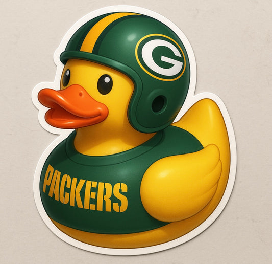 Green Bay Packers Rubber Duck Sticker by Reed’s Rubber Ducks