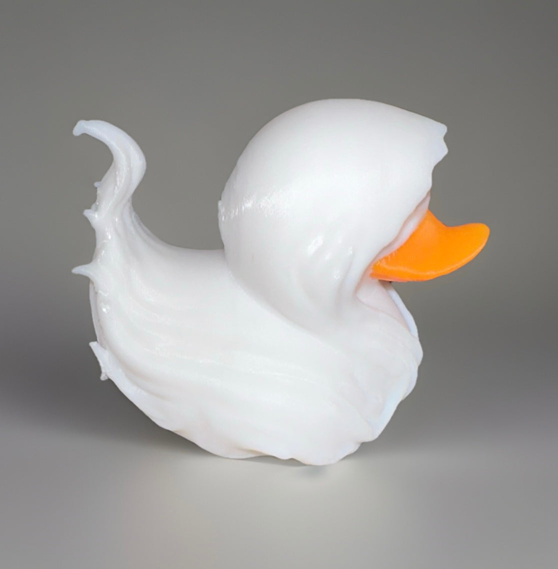 3D angel duck with white wings and orange beak from Reed’s Rubber Ducks and Sensory Shop