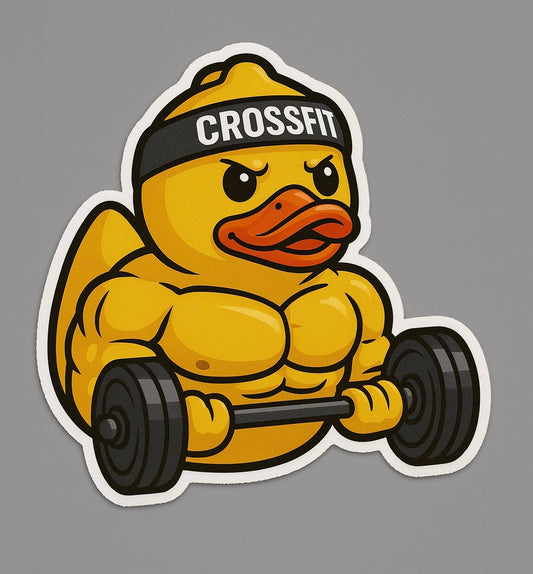 Cross Fit Rubber Duck Sticker by Reed’s Rubber Ducks