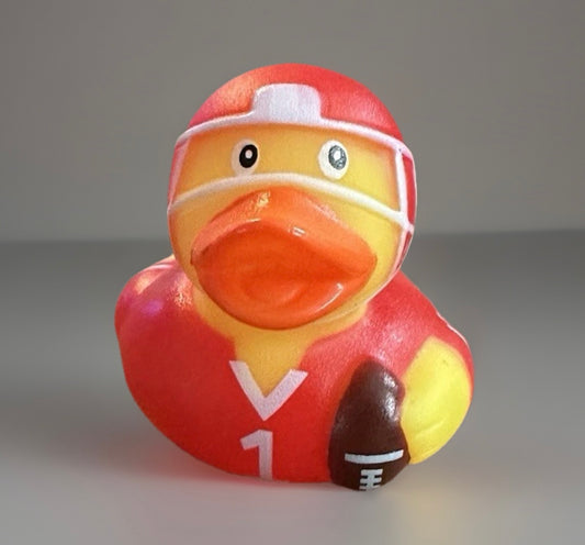 Red Football Rubber Duck 2”