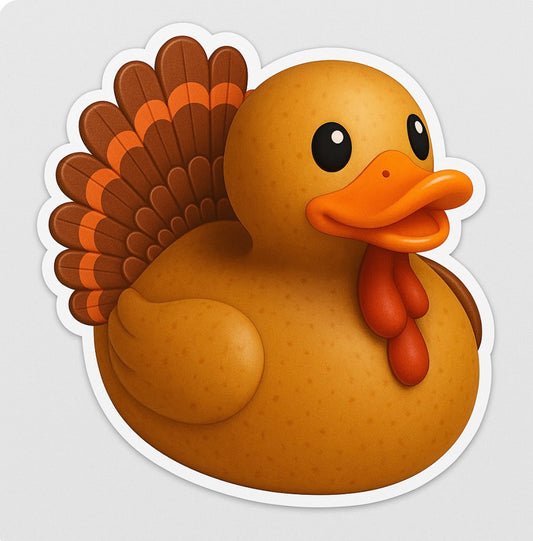 Turkey Rubber Duck Sticker by Reed’s Rubber Ducks