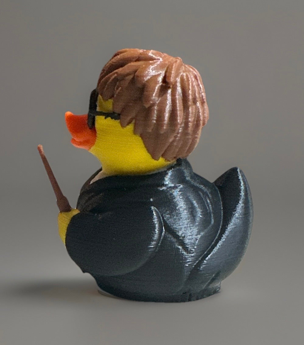 Harry Potter with Wand 3D Printed Duck made by Reeds Rubber Ducks and Sensory Shop