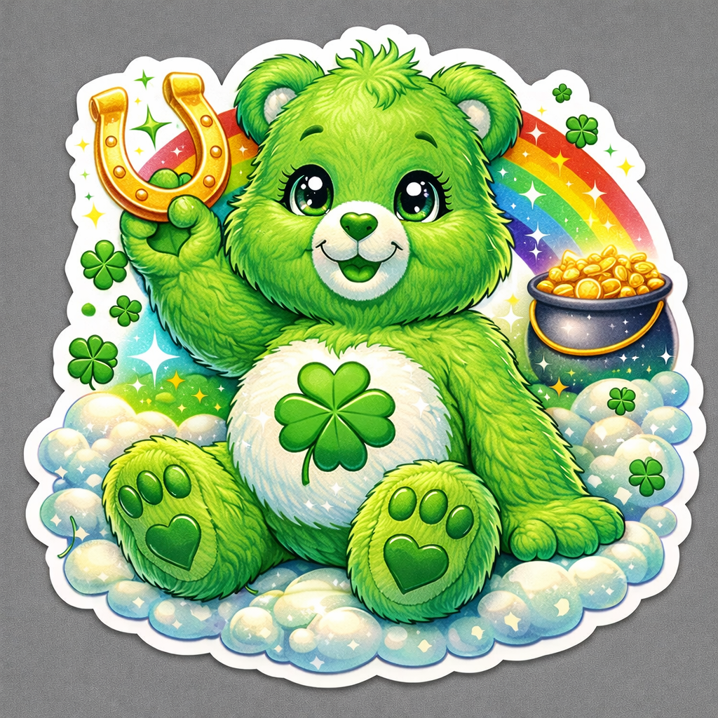 Care Bears Good Luck Bear Die-Cut Sticker by Reed’s Rubber Ducks