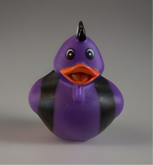 Purple Mohawk Rock and Roll Rubber Duck 2”