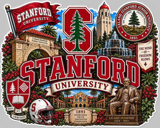 Stanford Die-Cut Waterproof Vinyl Sticker by Reed’s Rubber Ducks