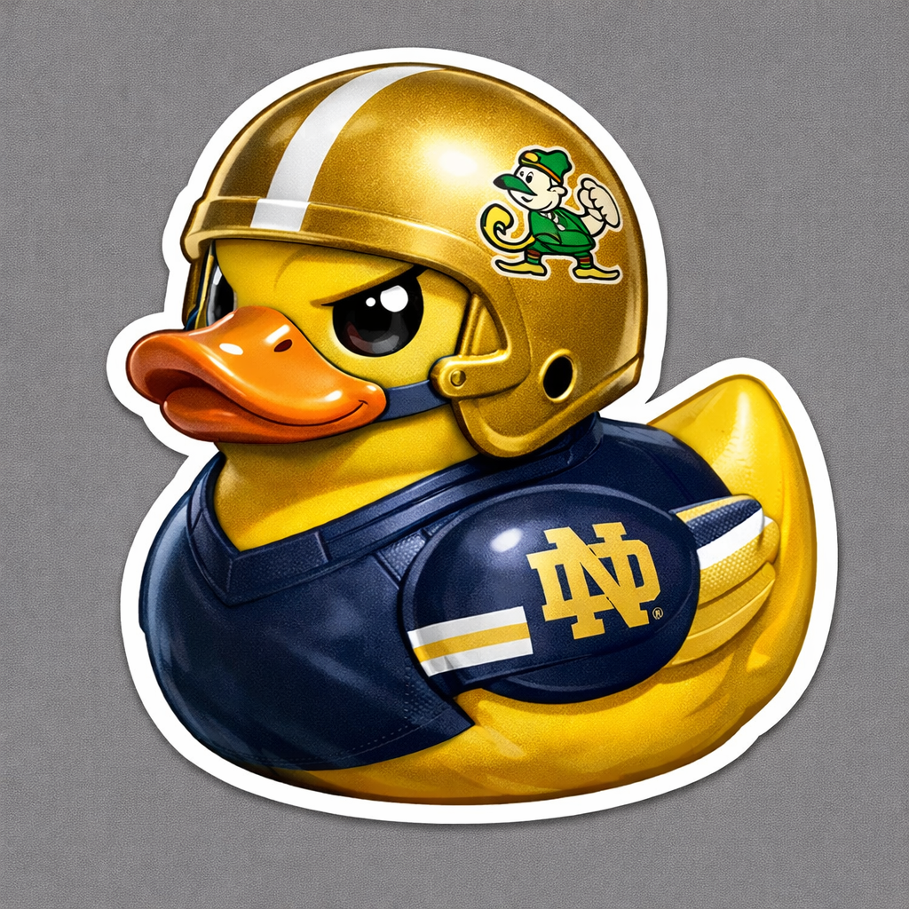Notre Dame Fighting Irish Rubber Duck Sticker by Reed’s Rubber Ducks