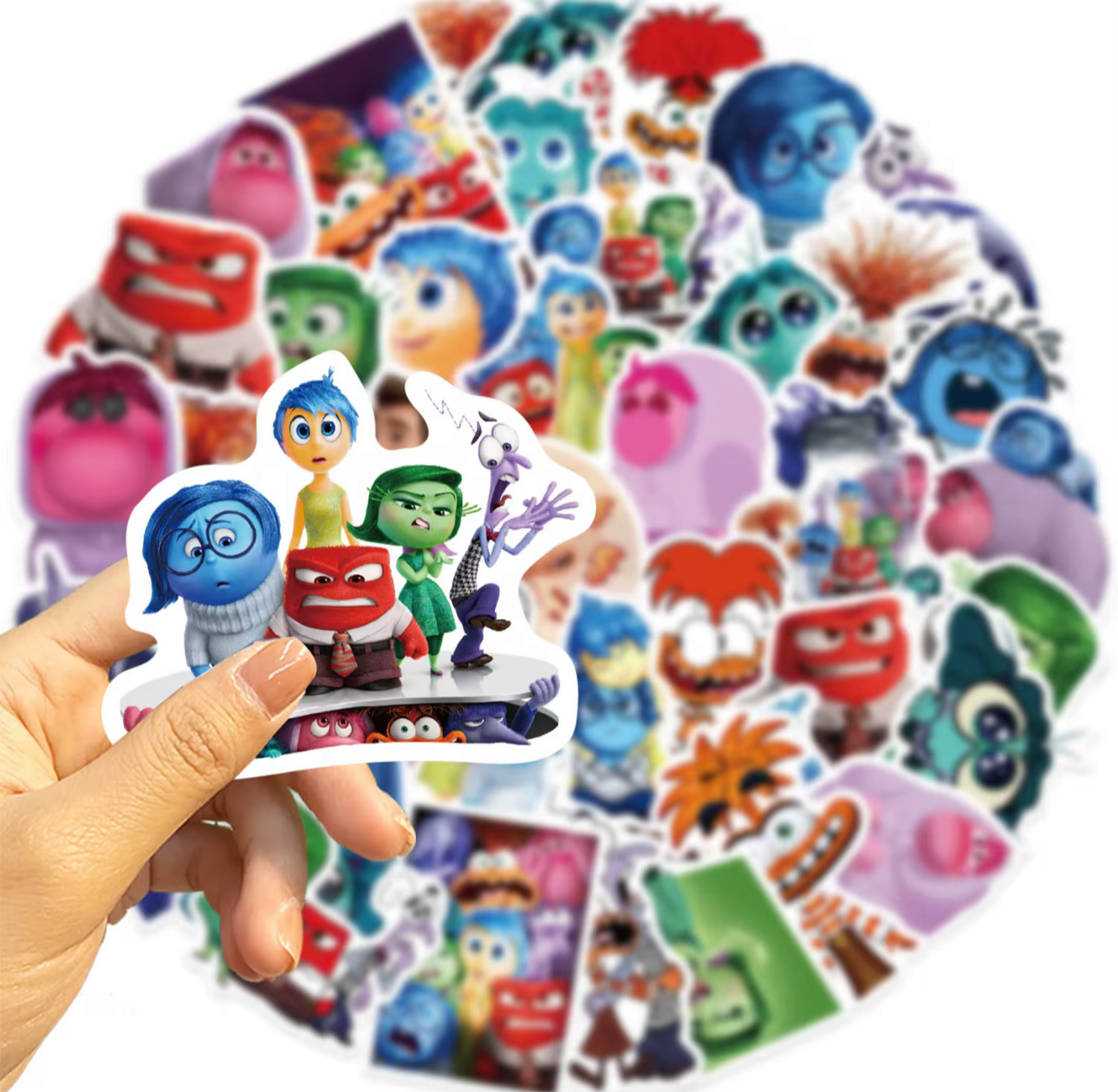 50Pcs Inside Out 2 Vinyl Stickers featuring characters from the animated film in vibrant colors