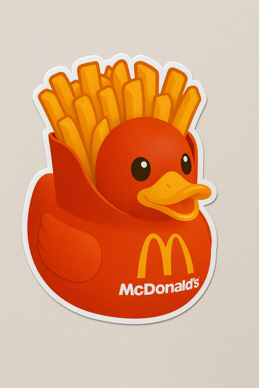 McDonalds French Fries Rubber Duck Sticker by Reed’s Rubber Ducks