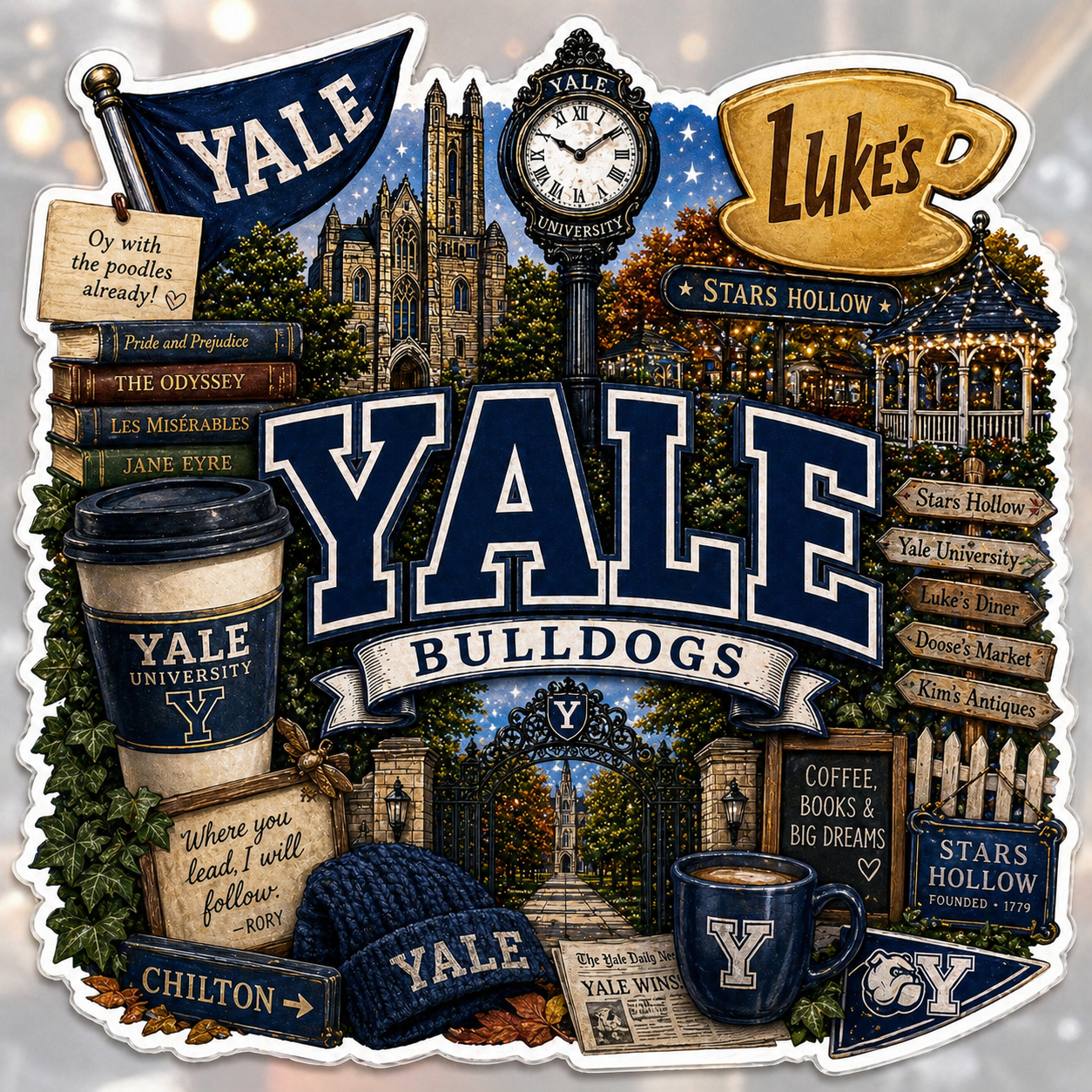 Gilmore Girls/Yale  Die-Cut Sticker by Reed’s Rubber Ducks