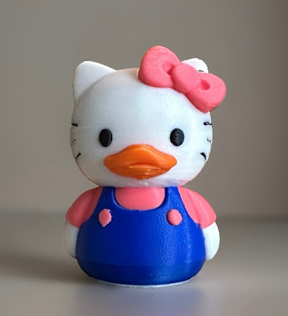 Hello Kitty 3D Printed Duck made by Reeds Rubber Ducks and Sensory Shop