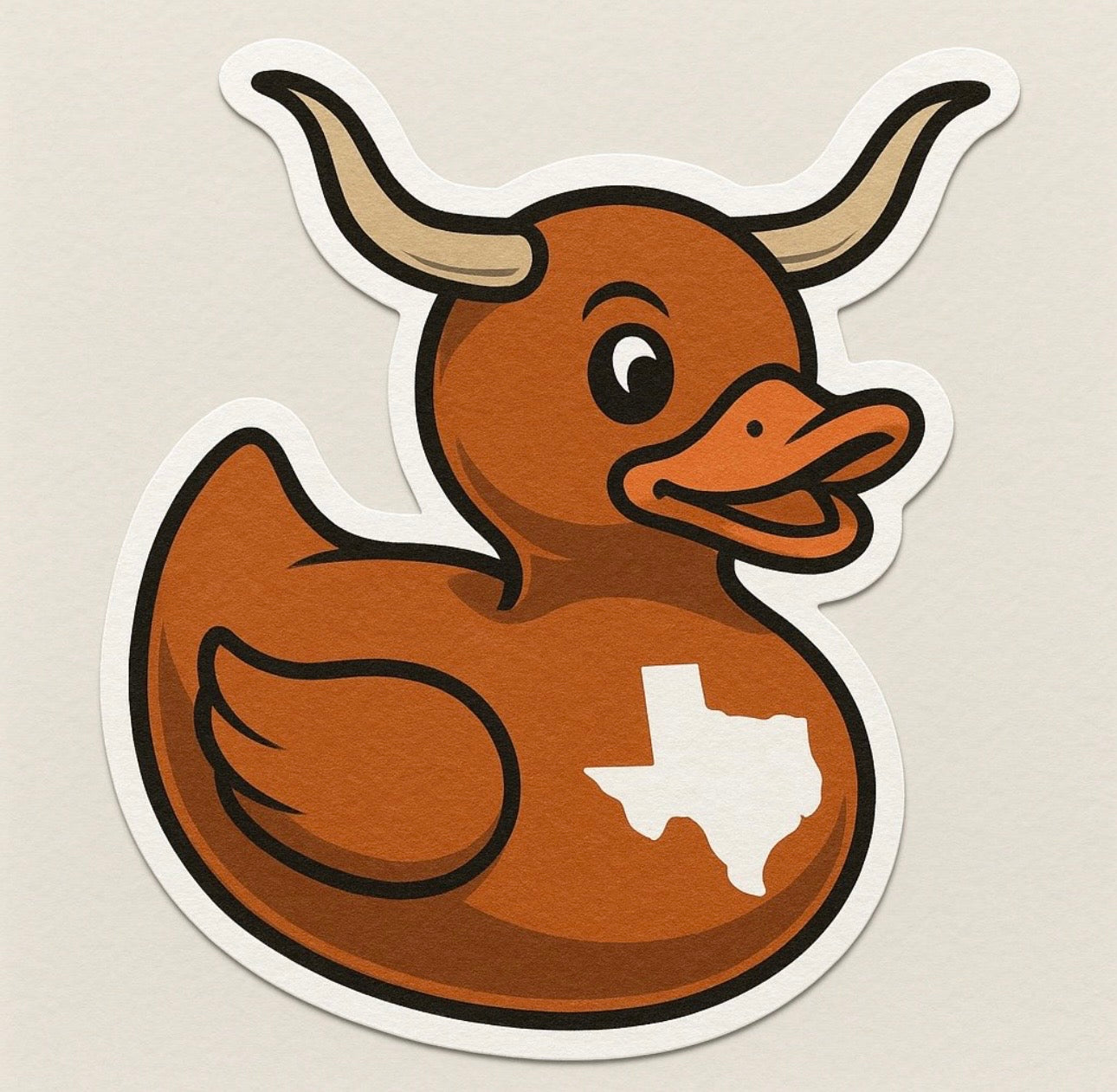Texas Longhorns Rubber Duck Sticker by Reed’s Rubber Duck