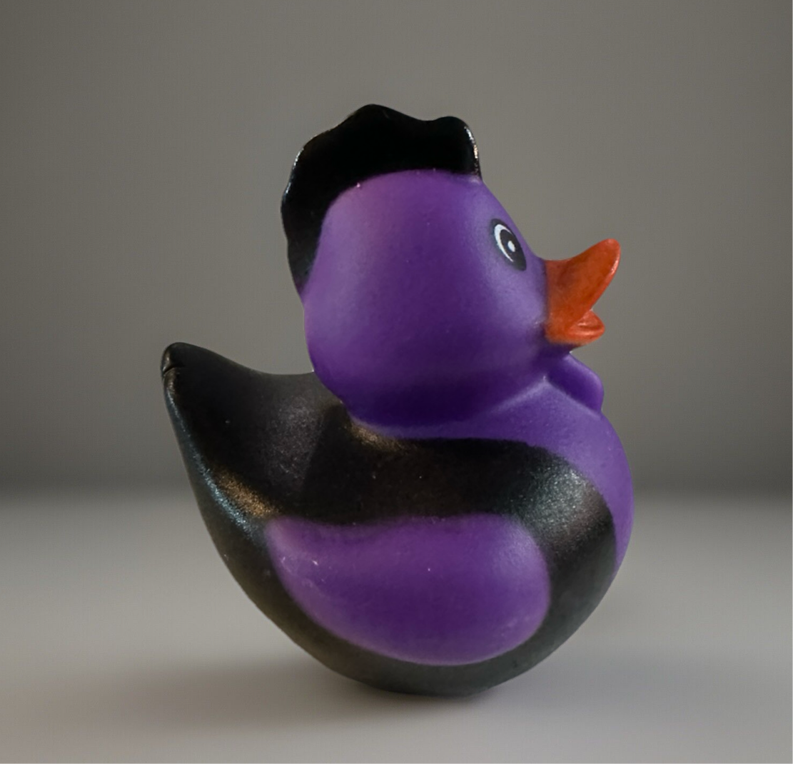 Purple Mohawk Rock and Roll Rubber Duck 2”