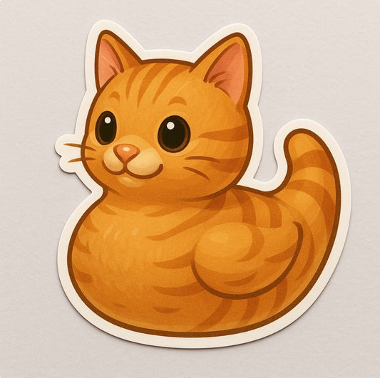 Yellow Tabby Rubber Duck Sticker by Reed’s Rubber Ducks