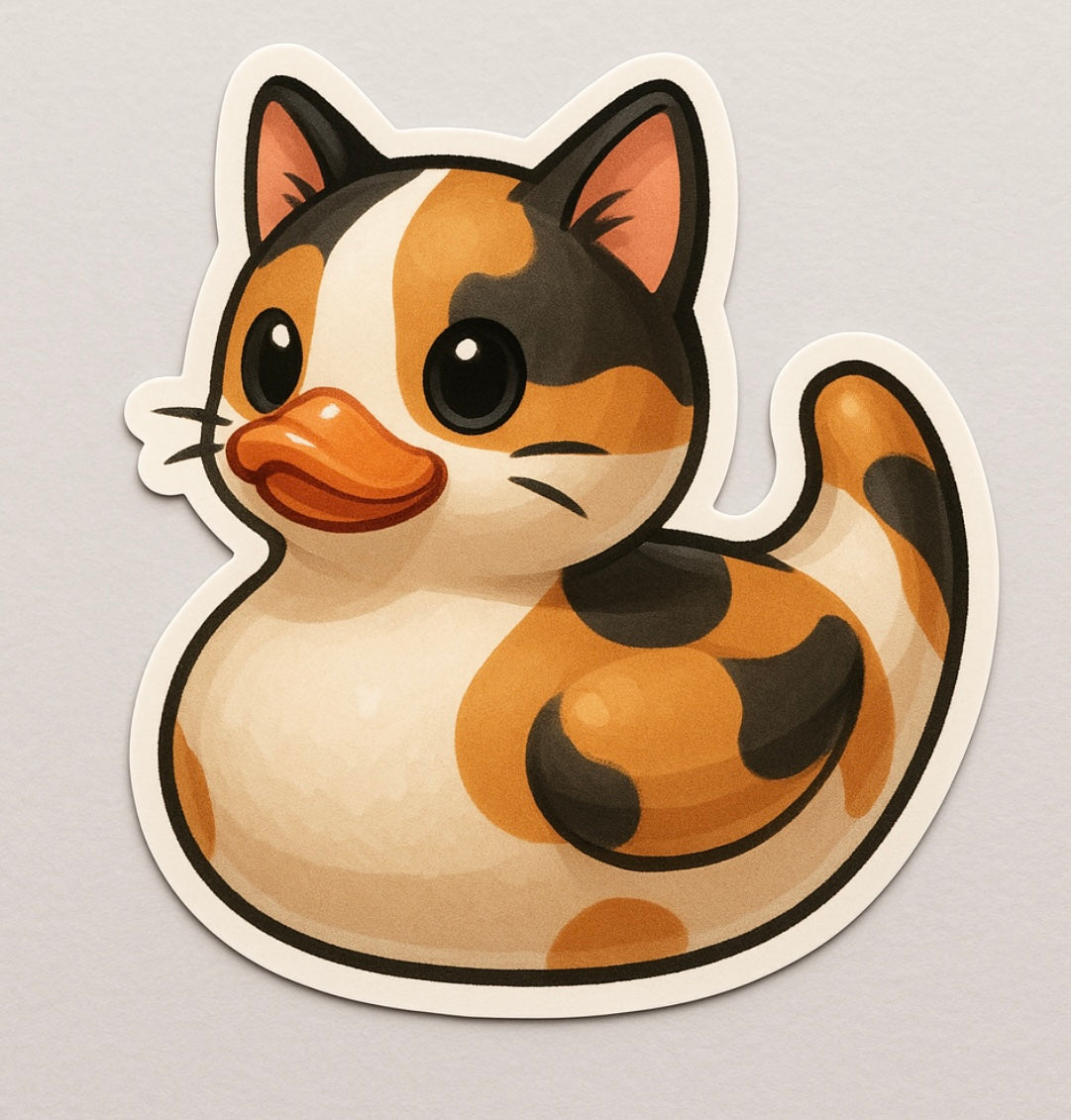 Calico Rubber Duck Sticker by Reed’s Rubber Ducks