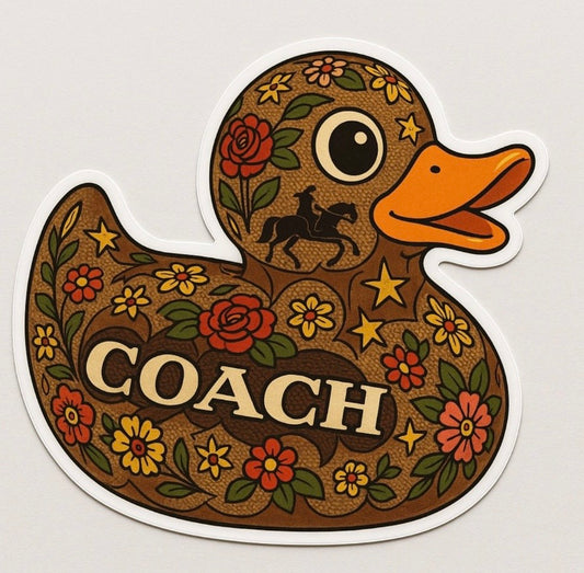 Coach Rubber Duck Sticker by Reed’s Rubber Ducks