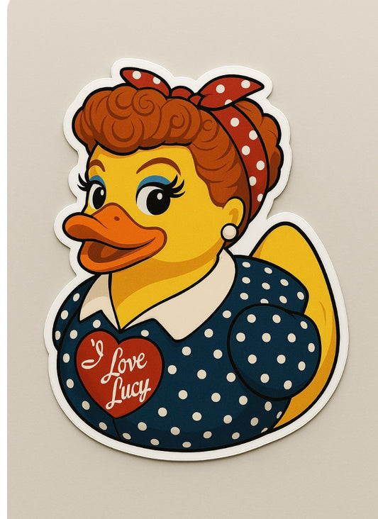 I Love Lucy Rubber Duck Sticker by Reed’s Rubber Ducks