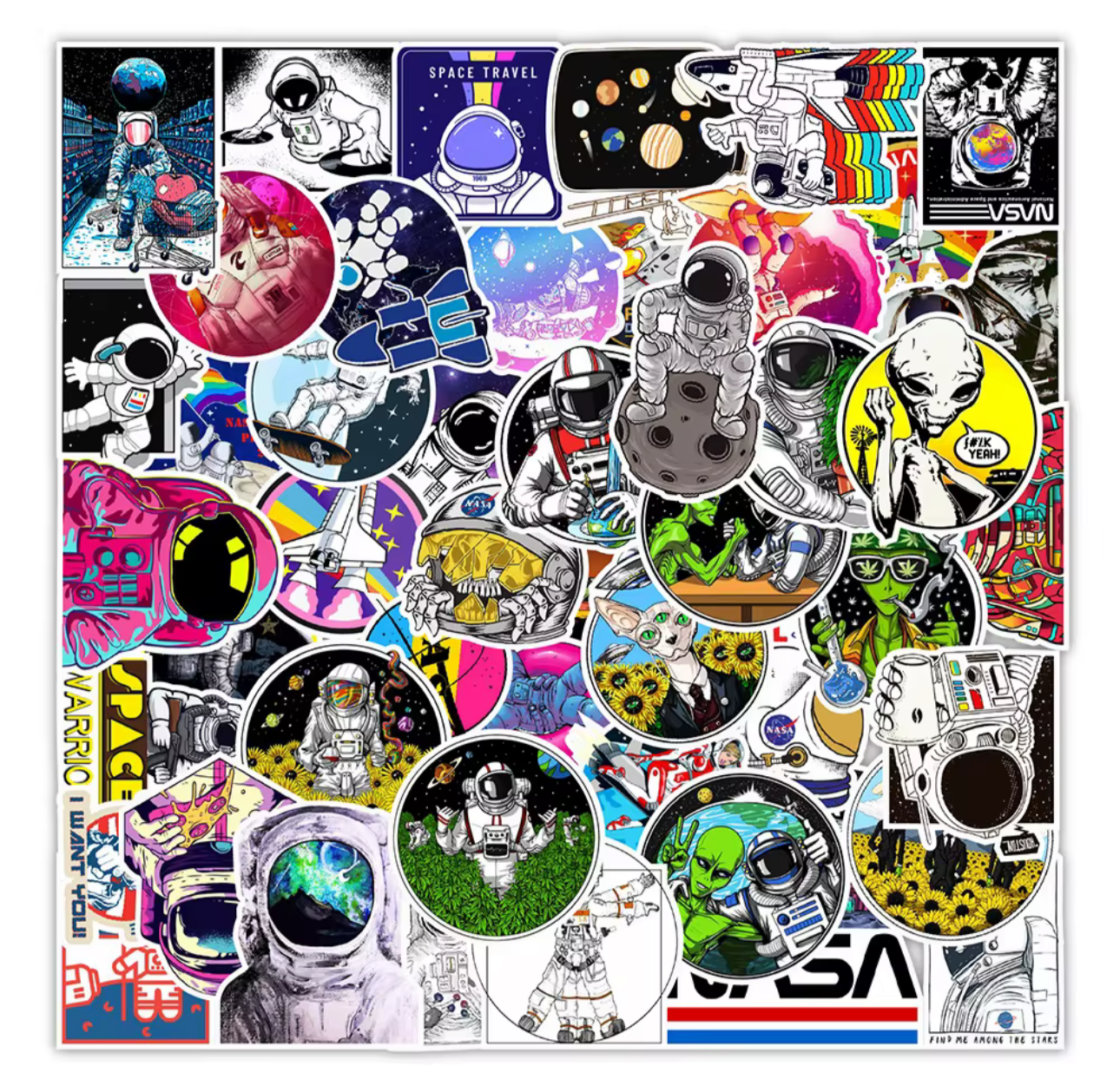 50Pcs NASA Vinyl Stickers