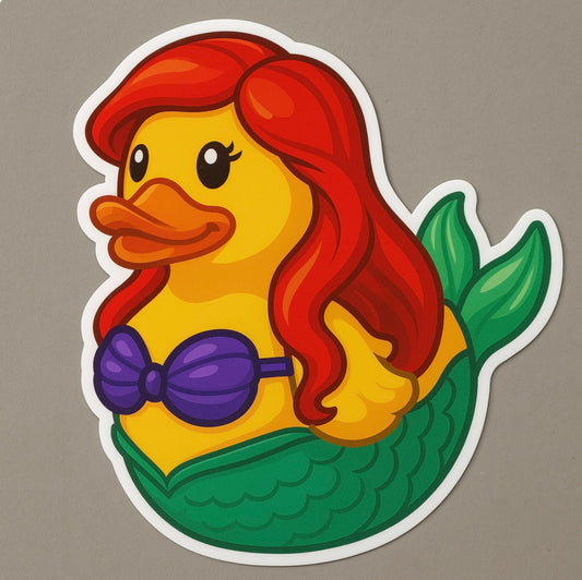 Little Mermaid Rubber Duck Sticker by Reed’s Rubber Ducks