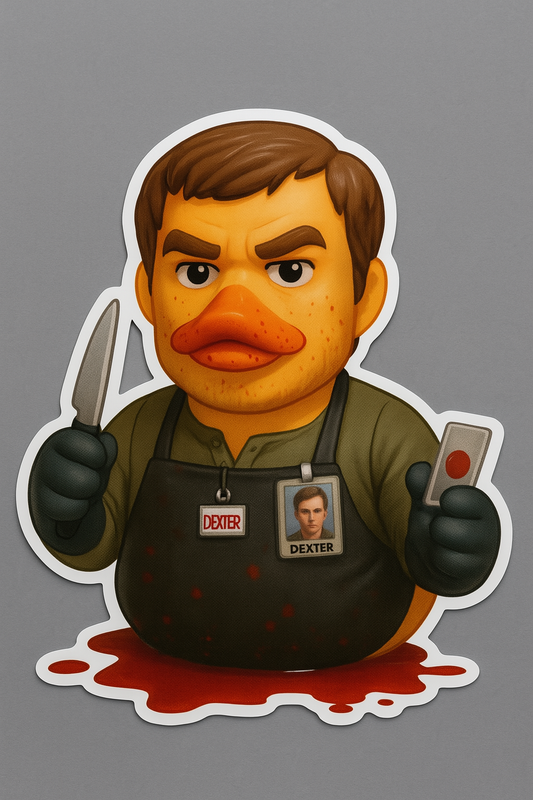 Dexter Rubber Duck Sticker by Reed’s Rubber Ducks