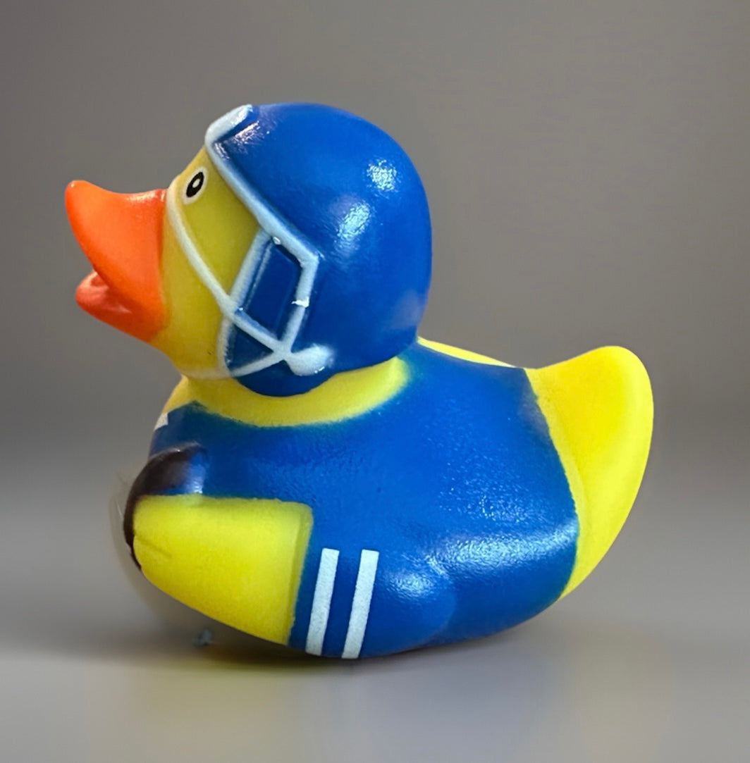 Blue Football Rubber Duck 2”