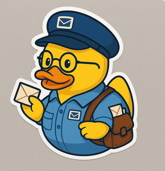Mail Carrier Rubber Duck Sticker by Reed’s Rubber Ducks