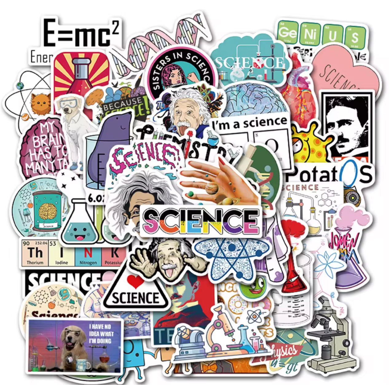50Pcs  Science Laboratory Vinyl Stickers