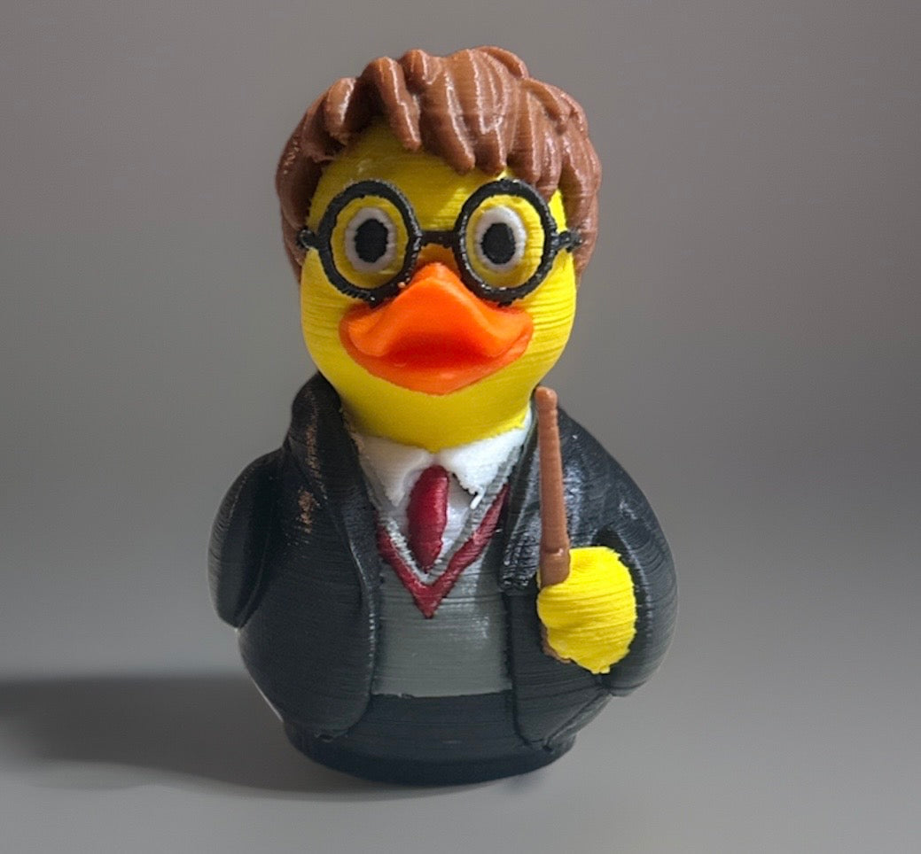 Harry Potter with Wand 3D Printed Duck made by Reeds Rubber Ducks and Sensory Shop