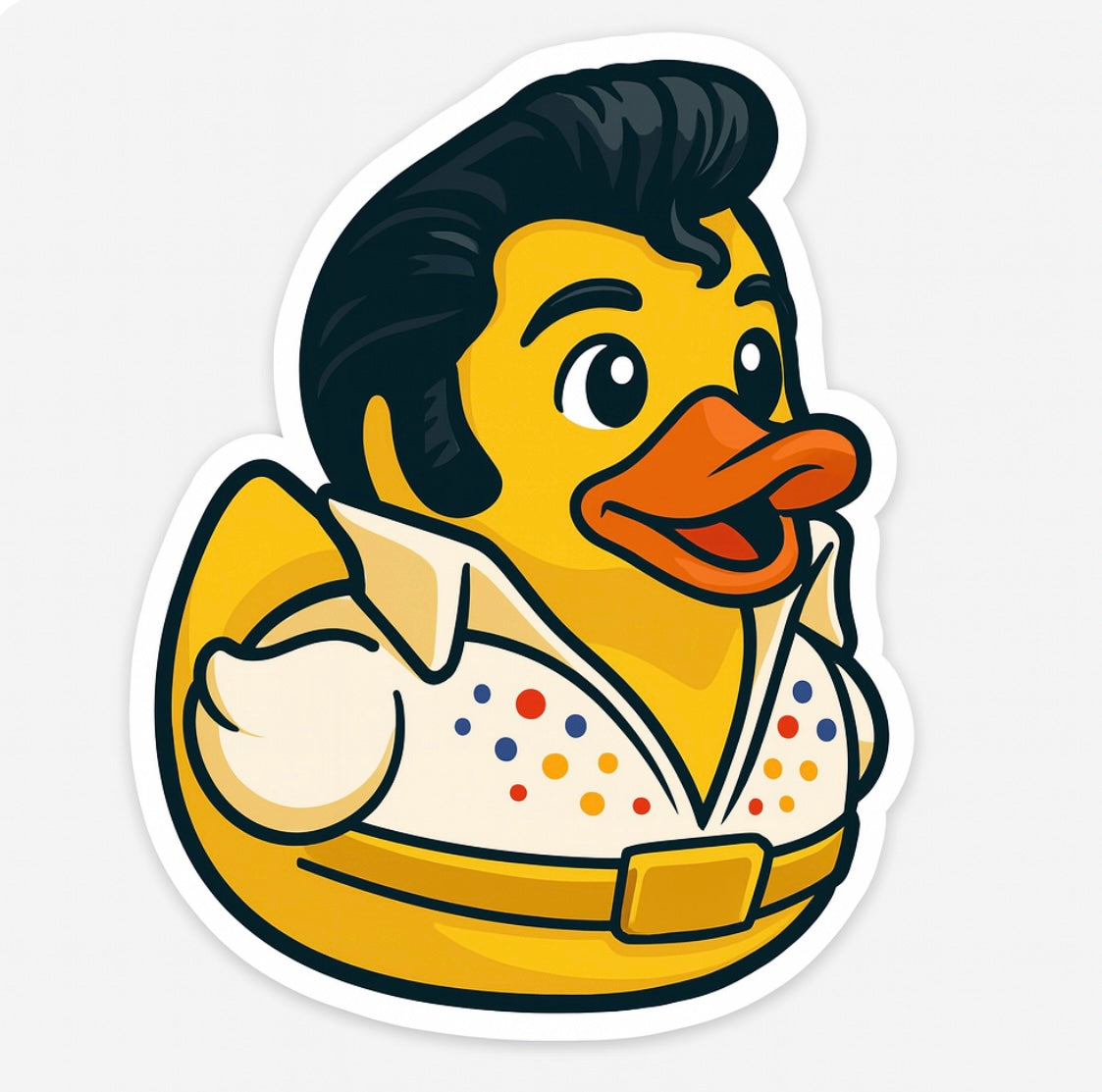 Elvis Presley Rubber Duck Sticker by Reed’s Rubber Ducks